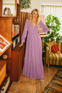 maxi dress in lilac