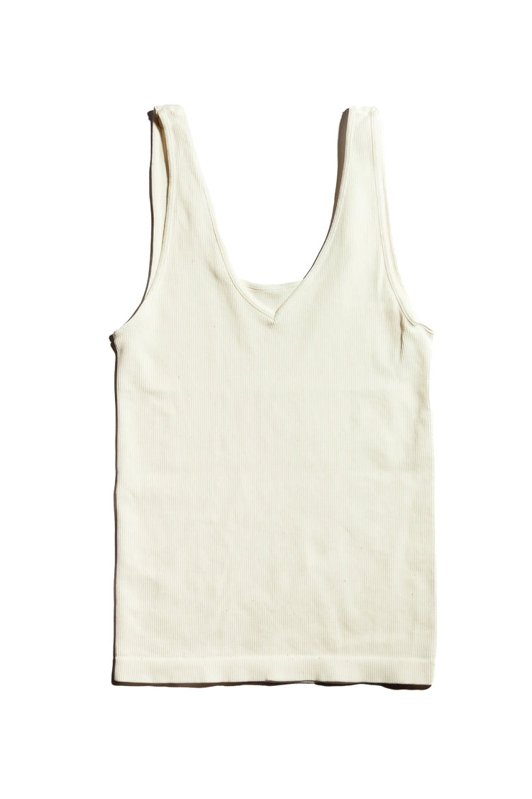 Sleeveless tank top with v neck or scoop nec