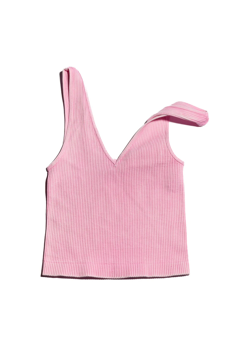 crop top with tank top straps and v neck line 