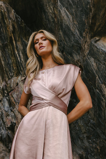 Rosalind Midi Dress in Mauve - FINAL SALE