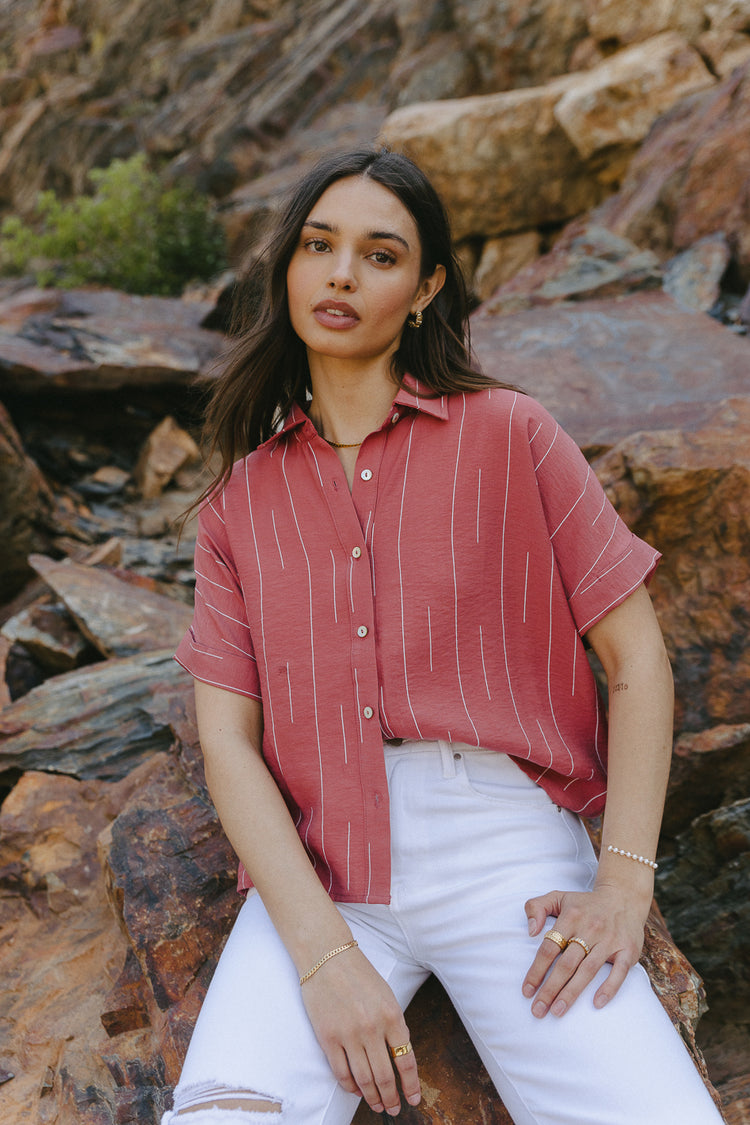 Cassia Button Up in Rust