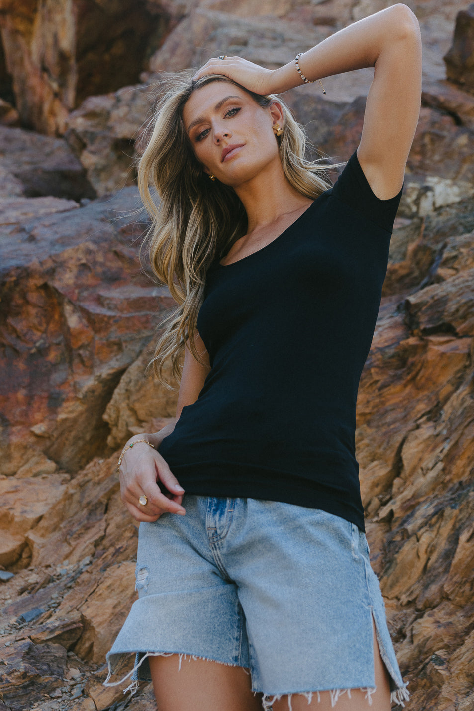 Short Sleeves top in black 