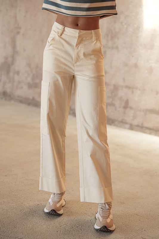 PREORDER - Kienna Cargo Pants in Cream