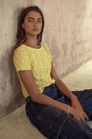 Jane Sweater Top in Yellow