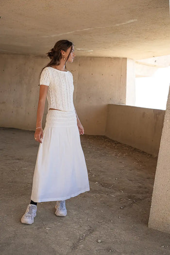 Short sleeves top in white 