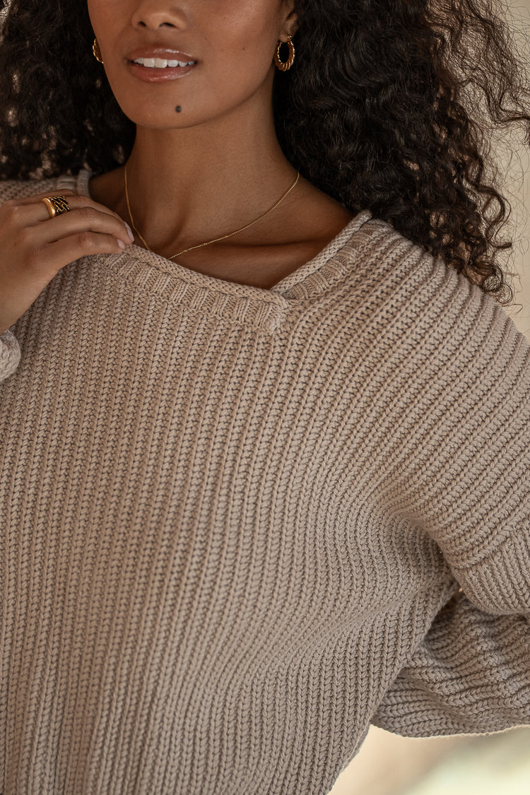 wide neck knit sweater
