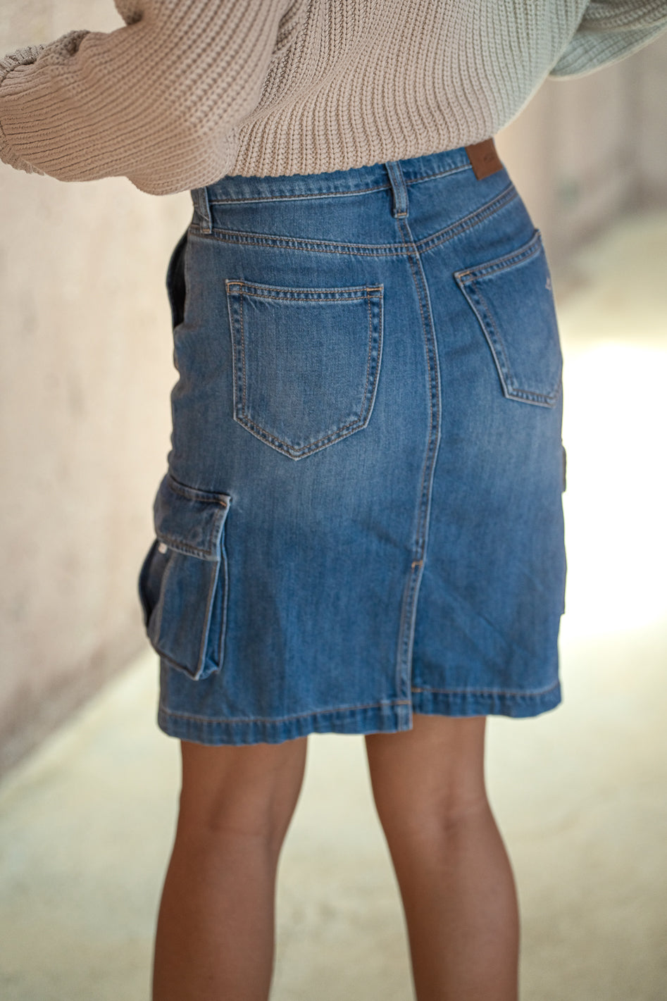 Akari Denim Cargo Skirt