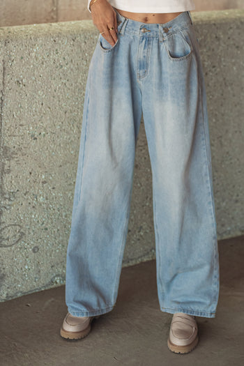 baggy wide leg denim pants