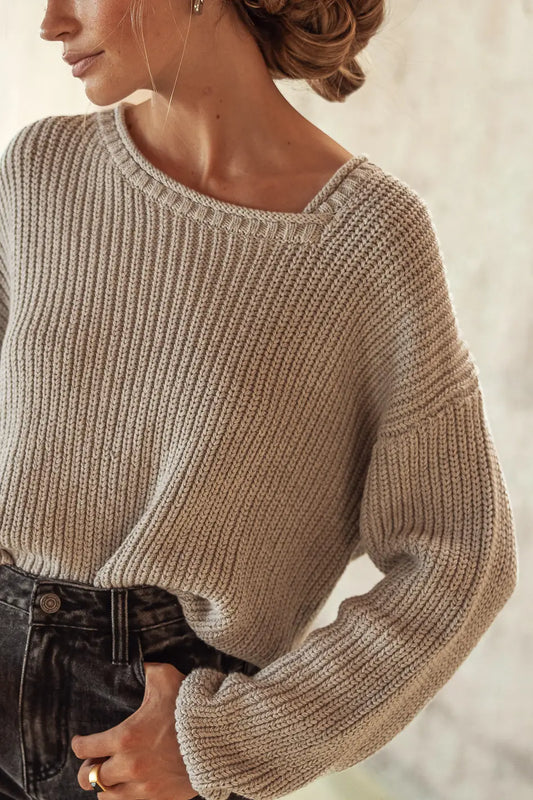 asymmetrical sweater in grey 