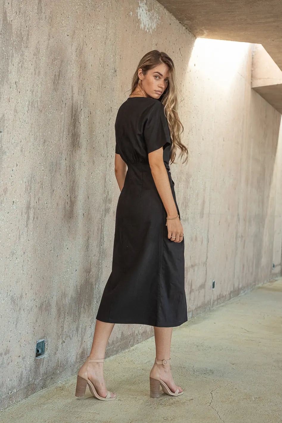 Tana Sculpt Midi Dress Black