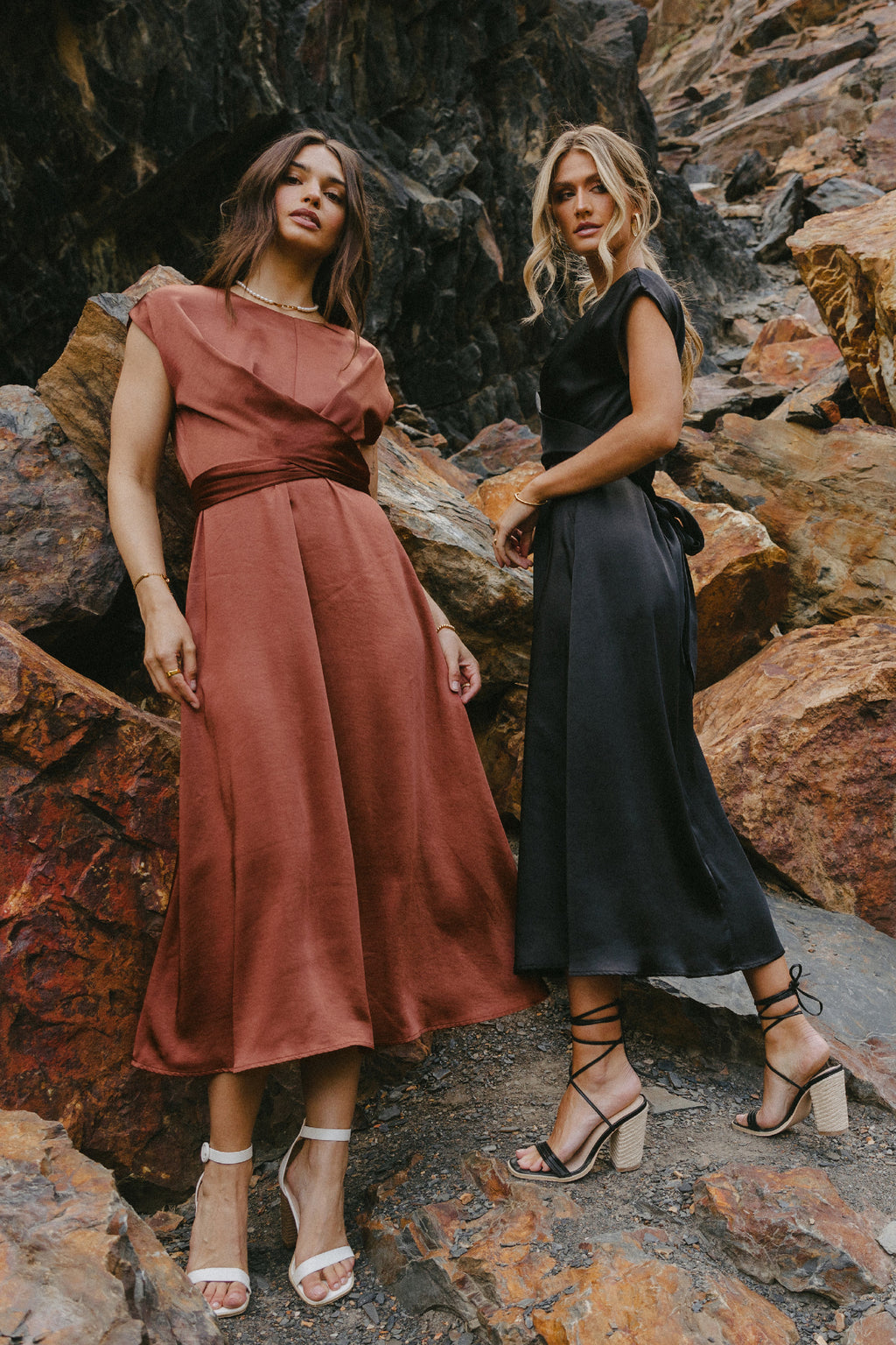 Rosalind Midi Dress in Rust - FINAL SALE Rosalind Midi Dress in Rust - FINAL SALE