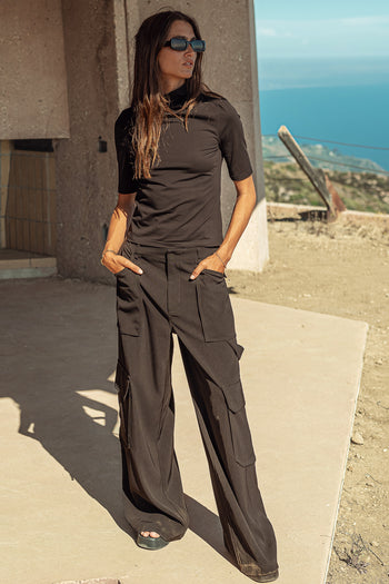 short sleeve mock neck top