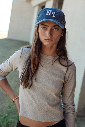 cropped long sleeve top