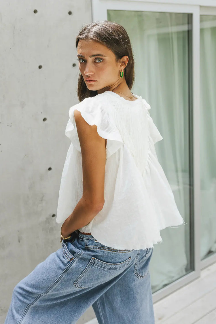 white short sleeve blouse