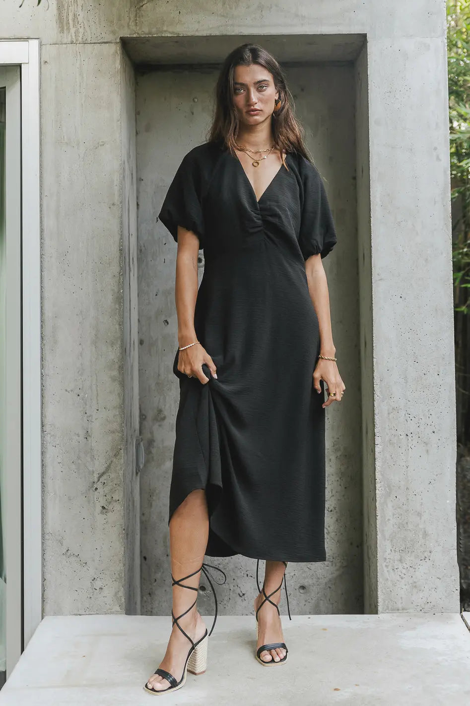 Maeve Midi Dress in Black