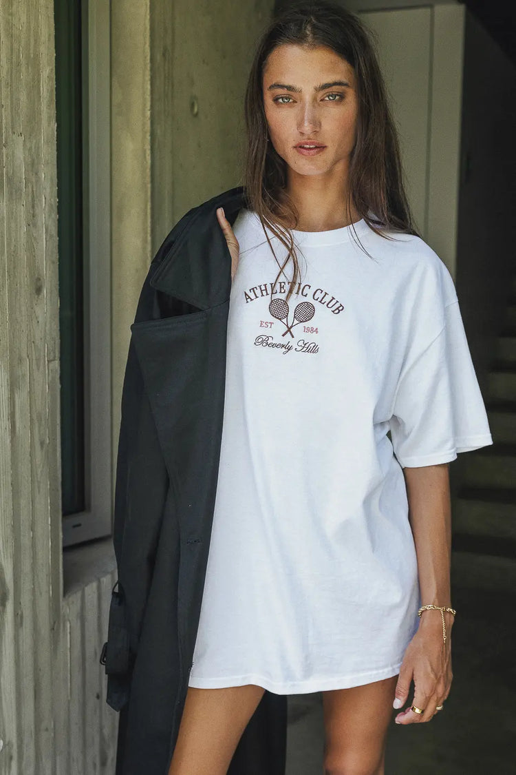 Oversized fit graphic tee in white 