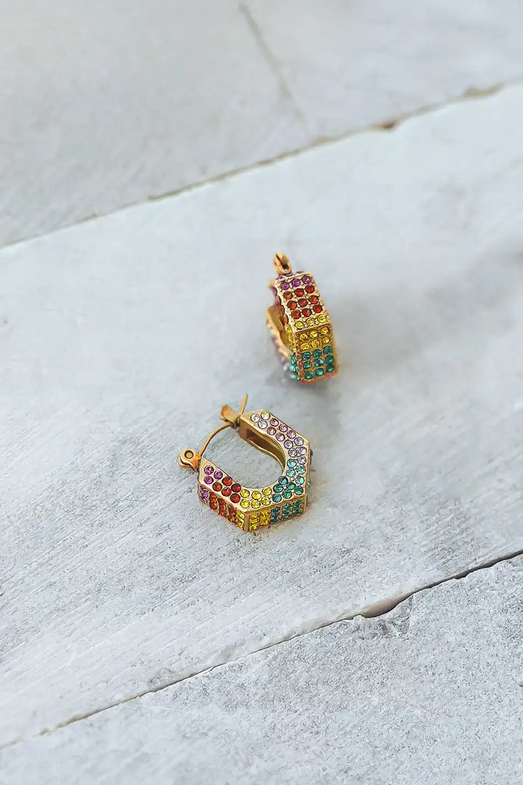 Colorful gems earrings 