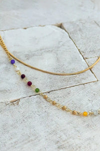 Colorful beads layered necklace 
