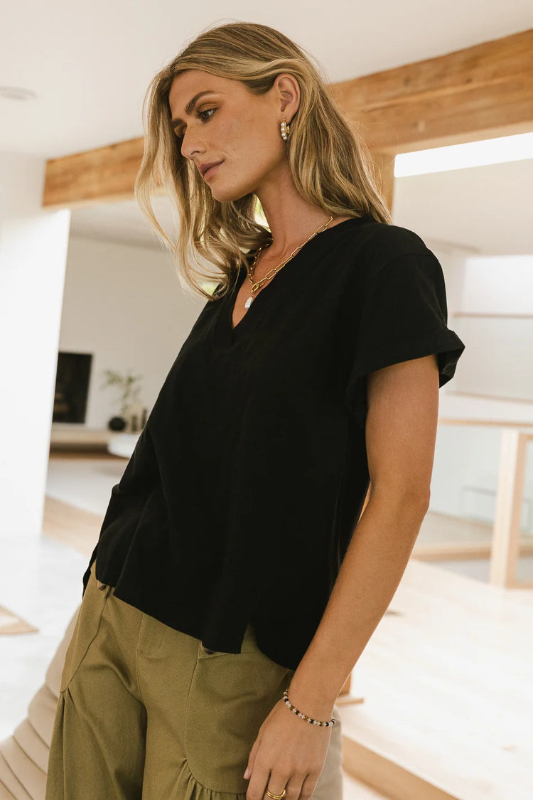 relaxed fit black shirt