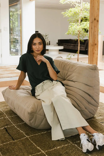 Tie waist skirt in taupe 