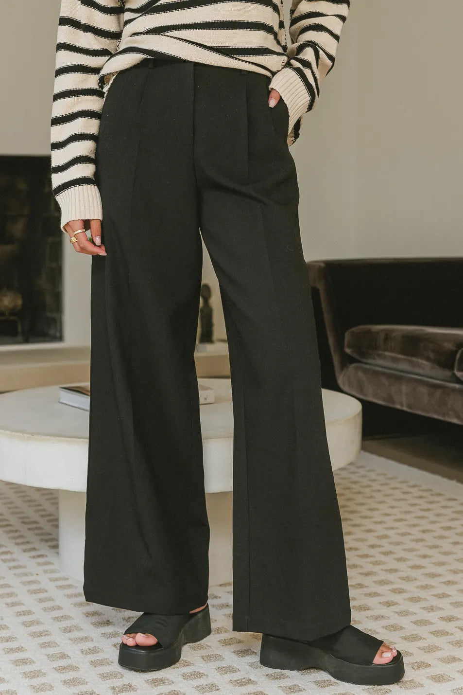 Tobi Wide Leg Pants in Black FINAL SALE b hme