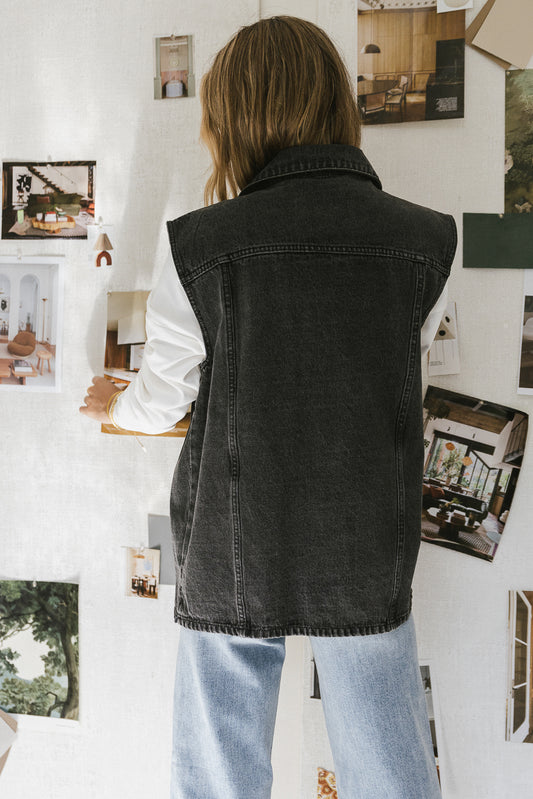 black denim vest 