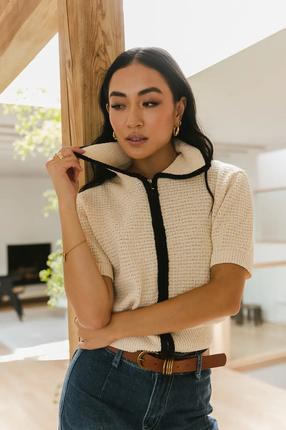 Double discount zip cardigan