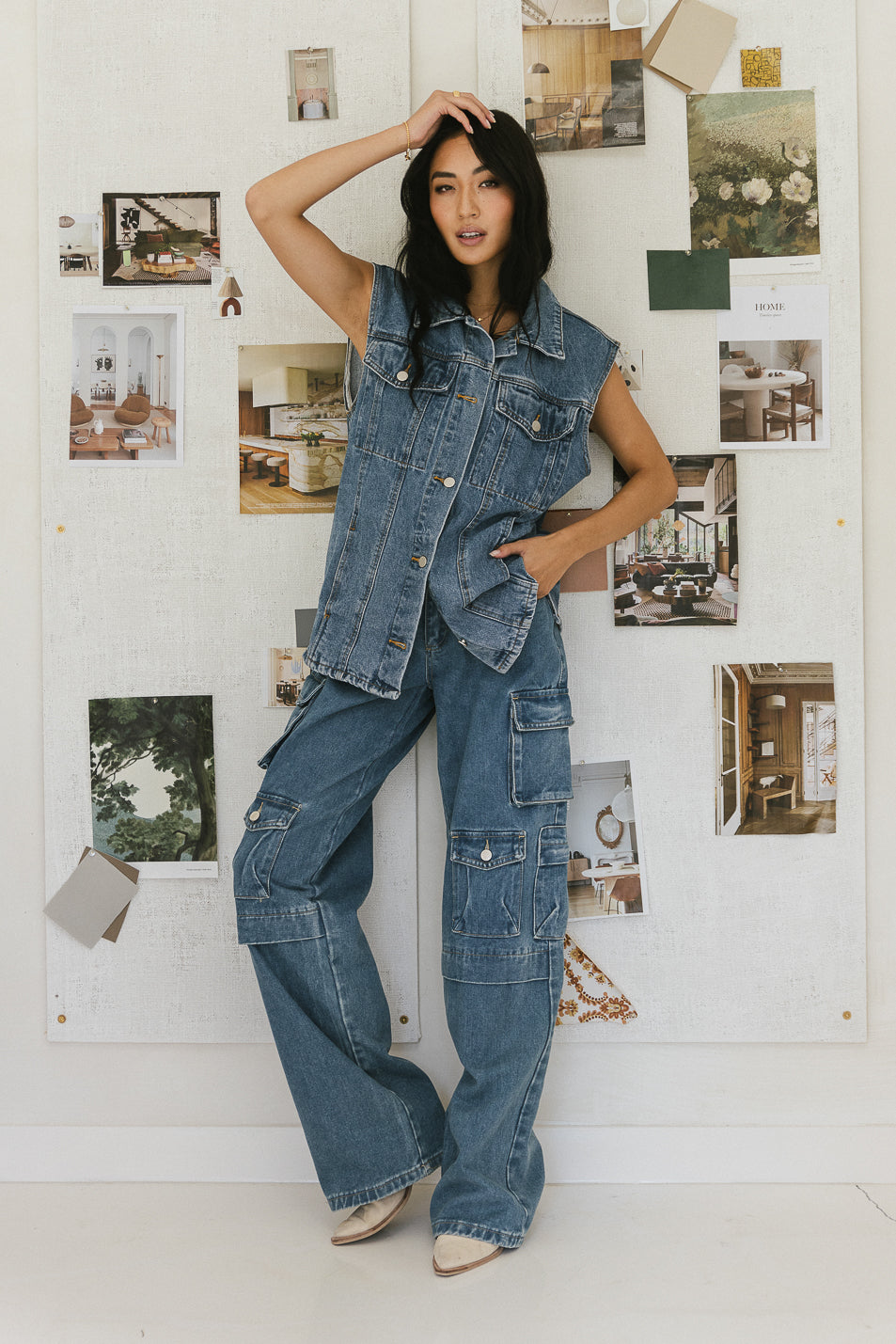 oversized denim vest