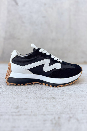 fabric detail sneaker in black 