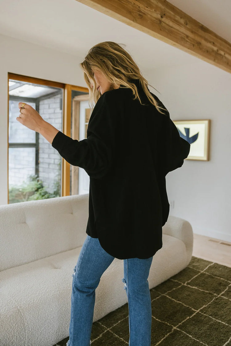 Oversized fit button up in black 