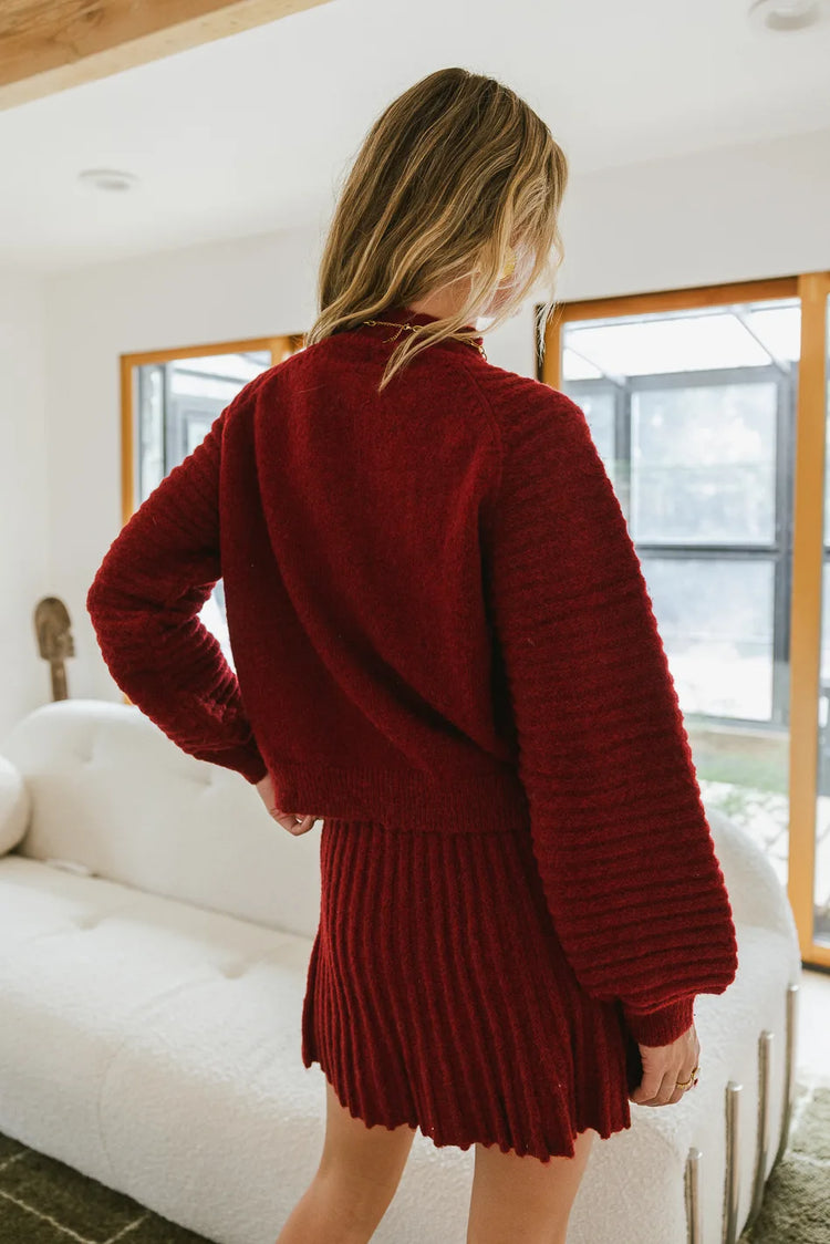 Long sleeves sweater in red 