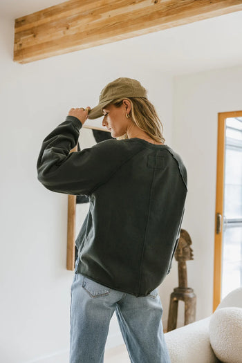 Knit sweatshirt in teal 