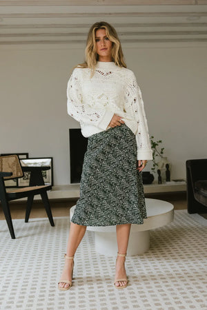 Everly Printed Skirt in Green
