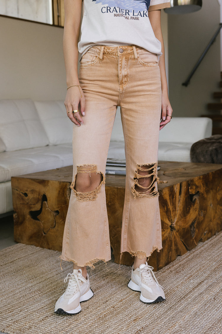 Charlie Distressed Jeans in Mustard
