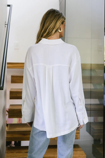 Woven button up in off white 