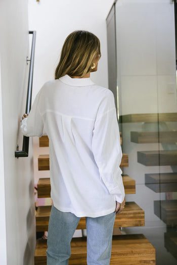 Oversized fit button up in off white 