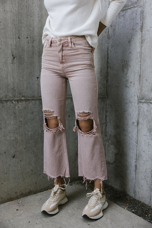 Charlie Distressed Jeans in Rose