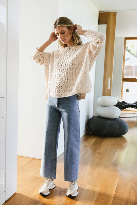Long sleeves sweater in natural 