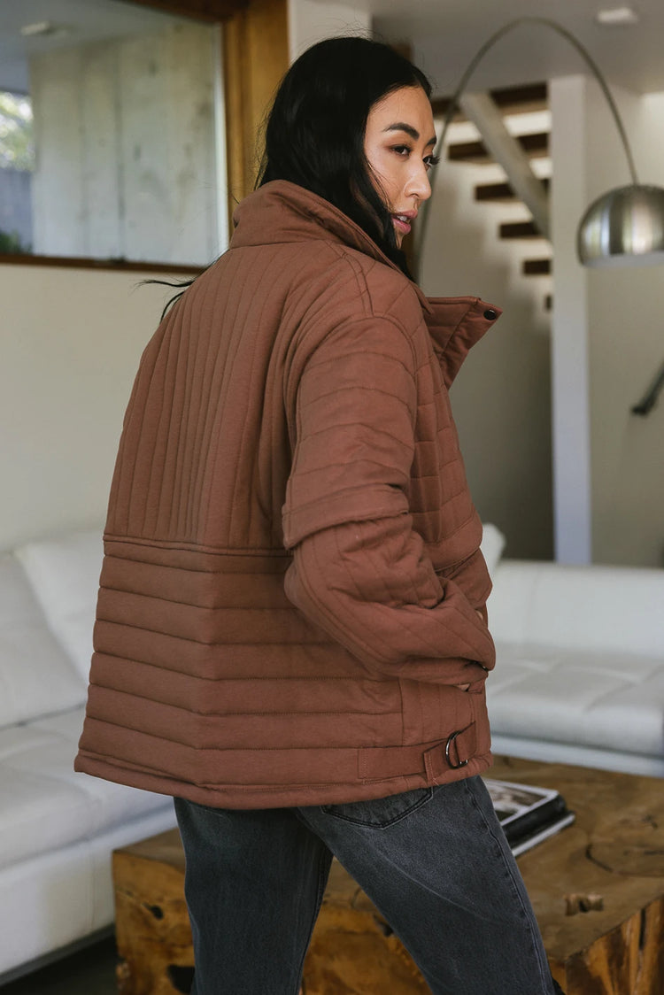 Oversized fit jacket in rust 