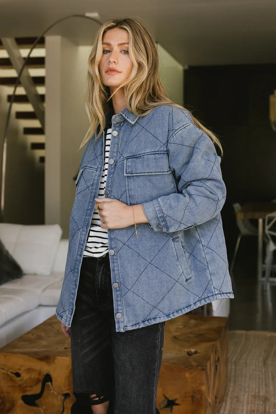 Kat Quilted Denim Jacket - FINAL SALE