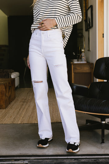 distressed white denim