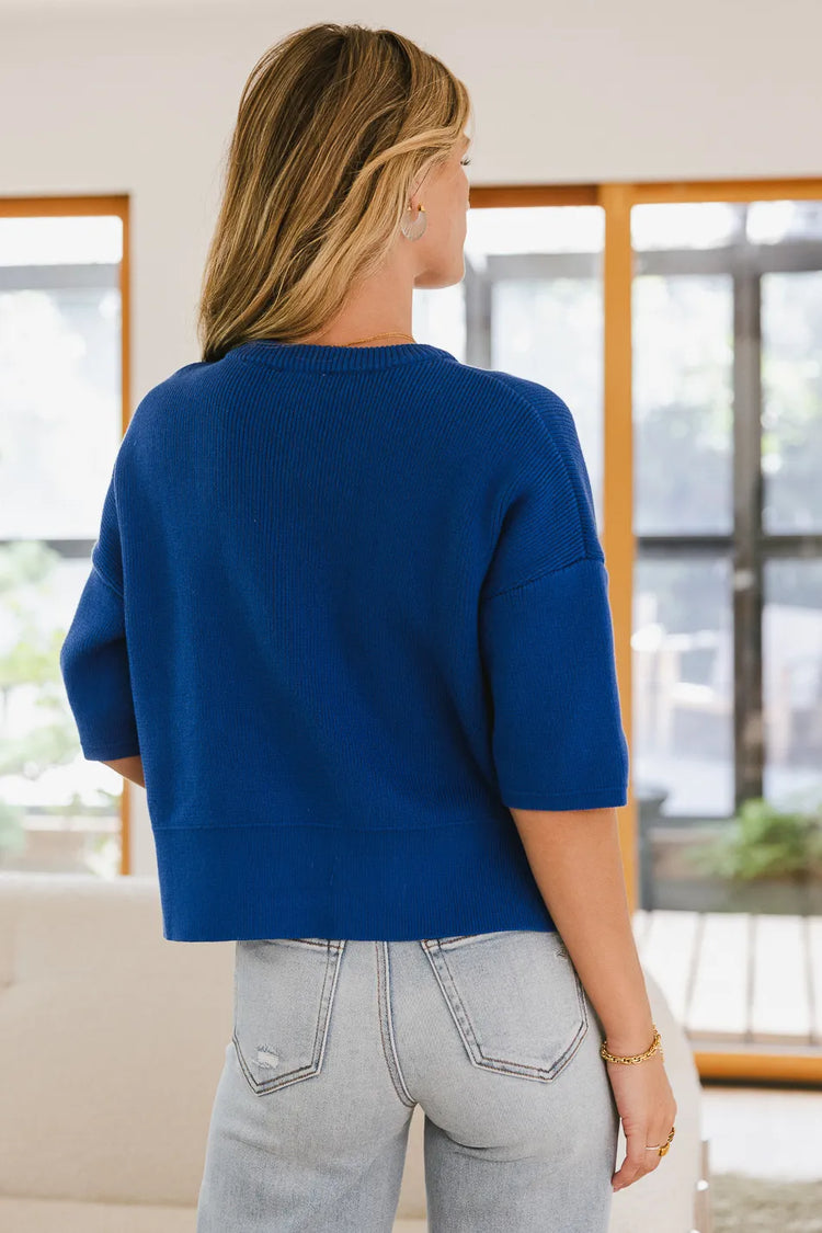Cropped blue sweater 
