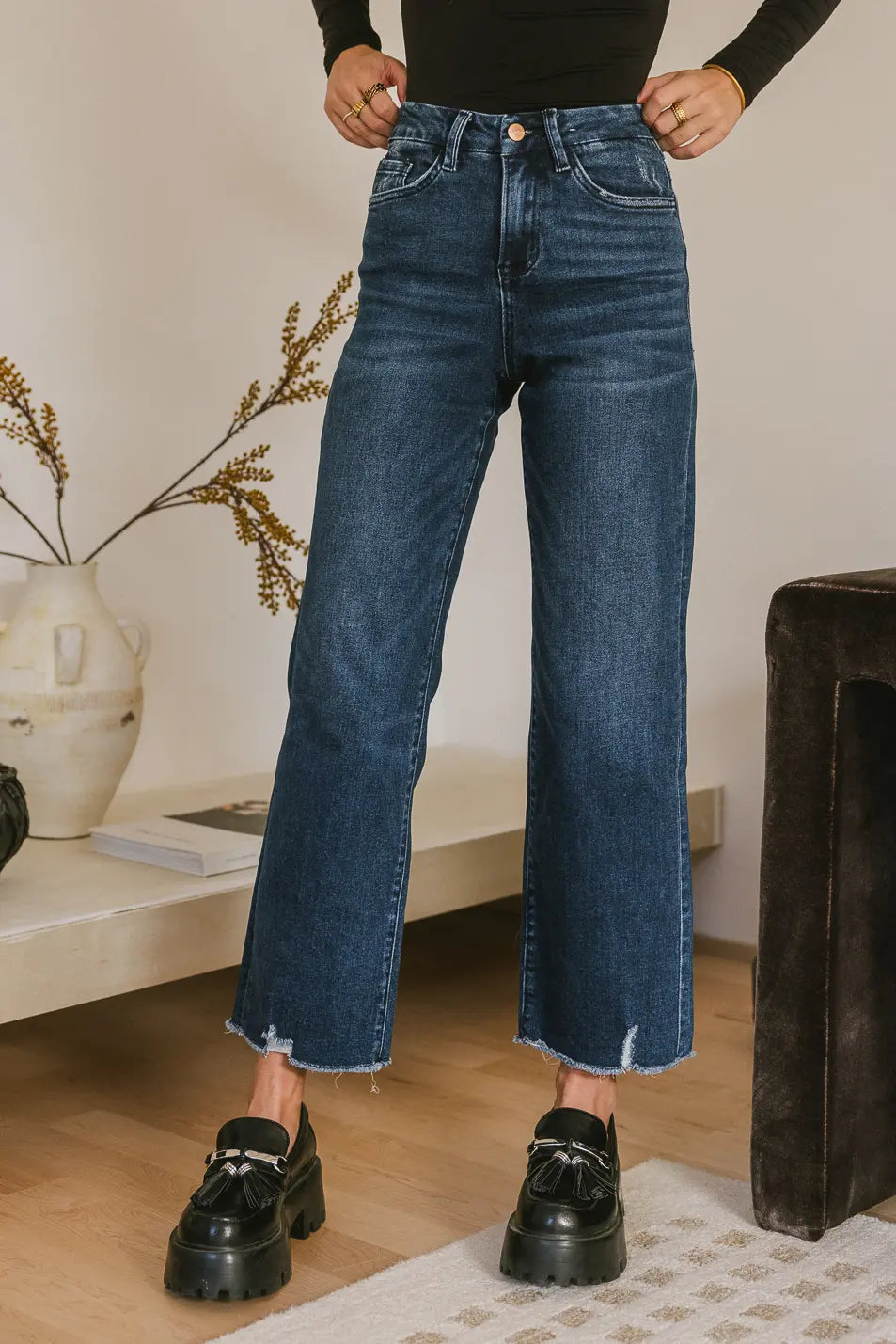 High rise straight leg jeans 