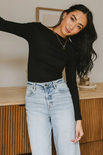 Long sleeves top in black 