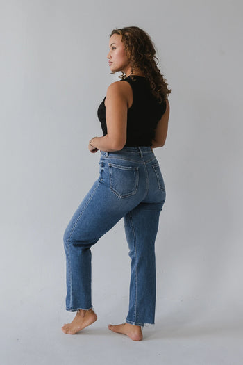 Straight leg jeans in medium wash 