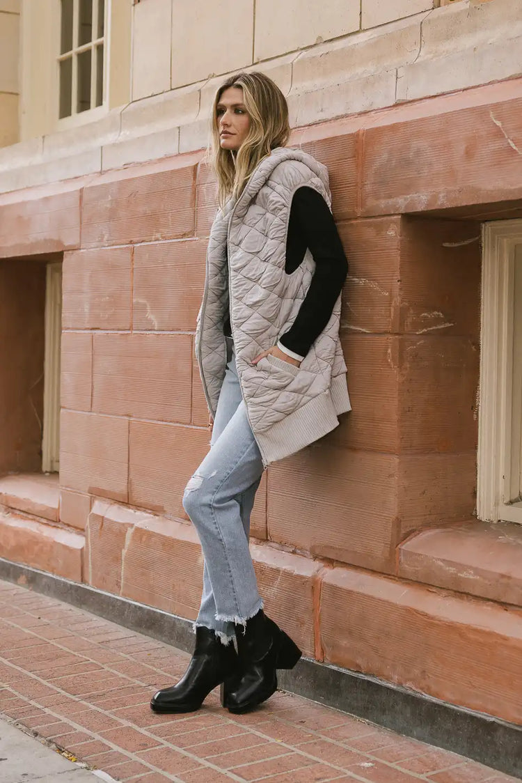 quilted sleeveless vest