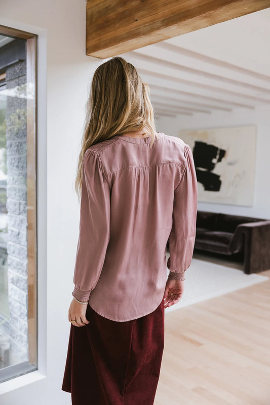 Long sleeves blouse in mauve 