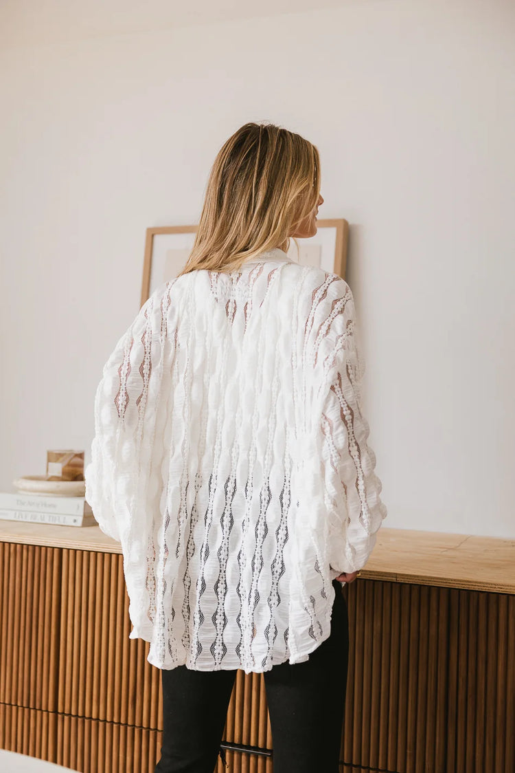 Oversized lace button up 