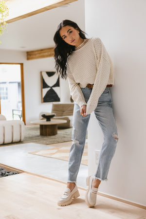 Lauren Textured Sweater in Cream