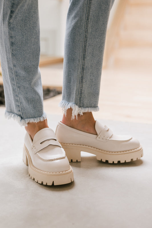 platform  loafers in off white